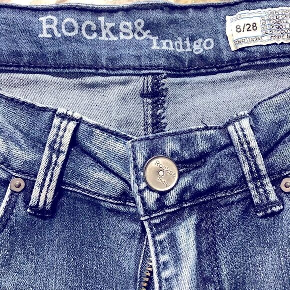 Rocks & Indigo hi-rise skinny jeans with  patches - Picture 2 of 11